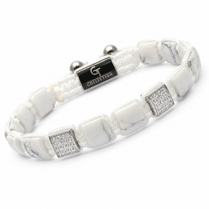HOWLITE-Flachperlenarmband für Herren