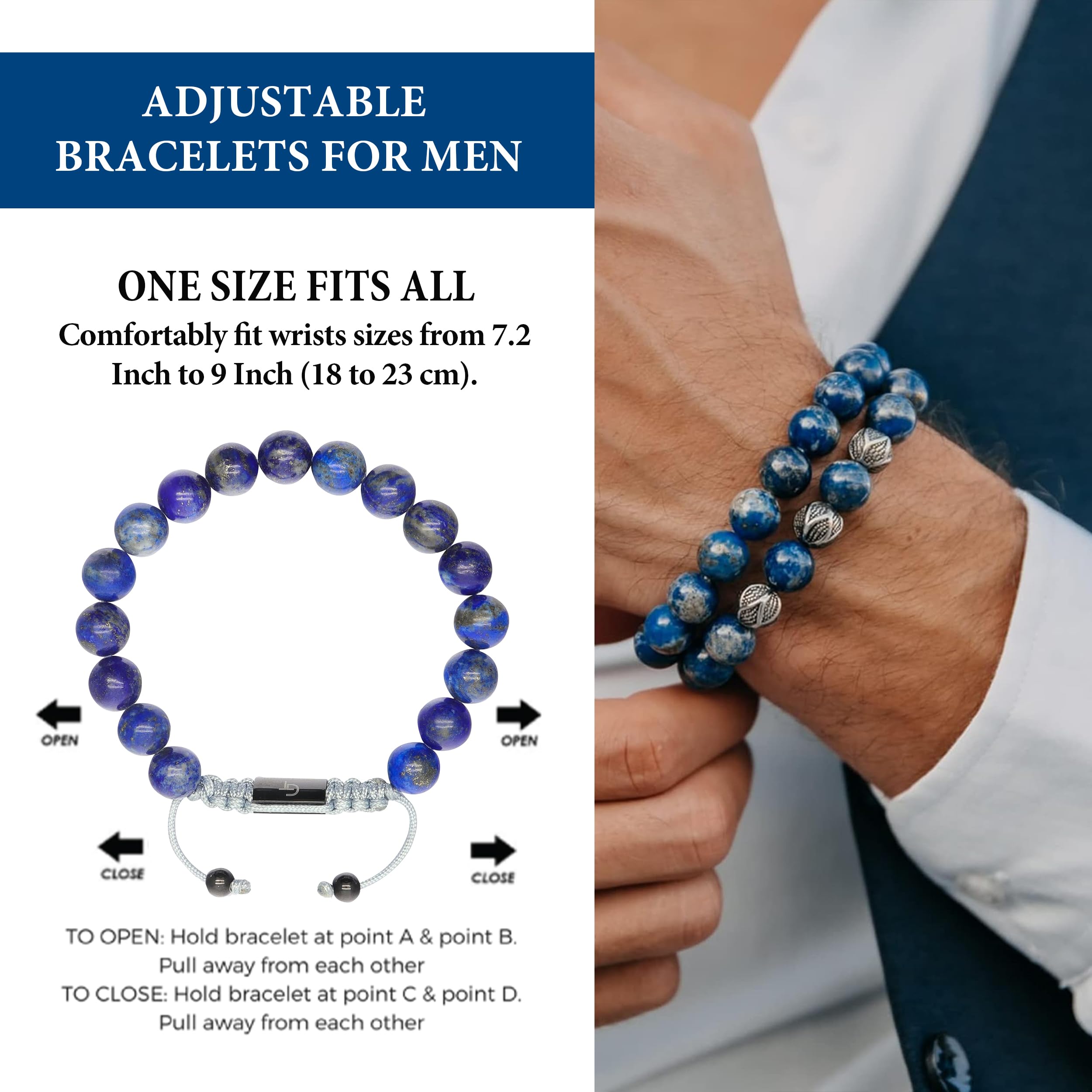 Lapis Bead Bracelet - Lapis Lazuli Bracelet | GT collection