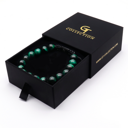 Bracciale da uomo con perline OCCHIO DI TIGRE VERDE