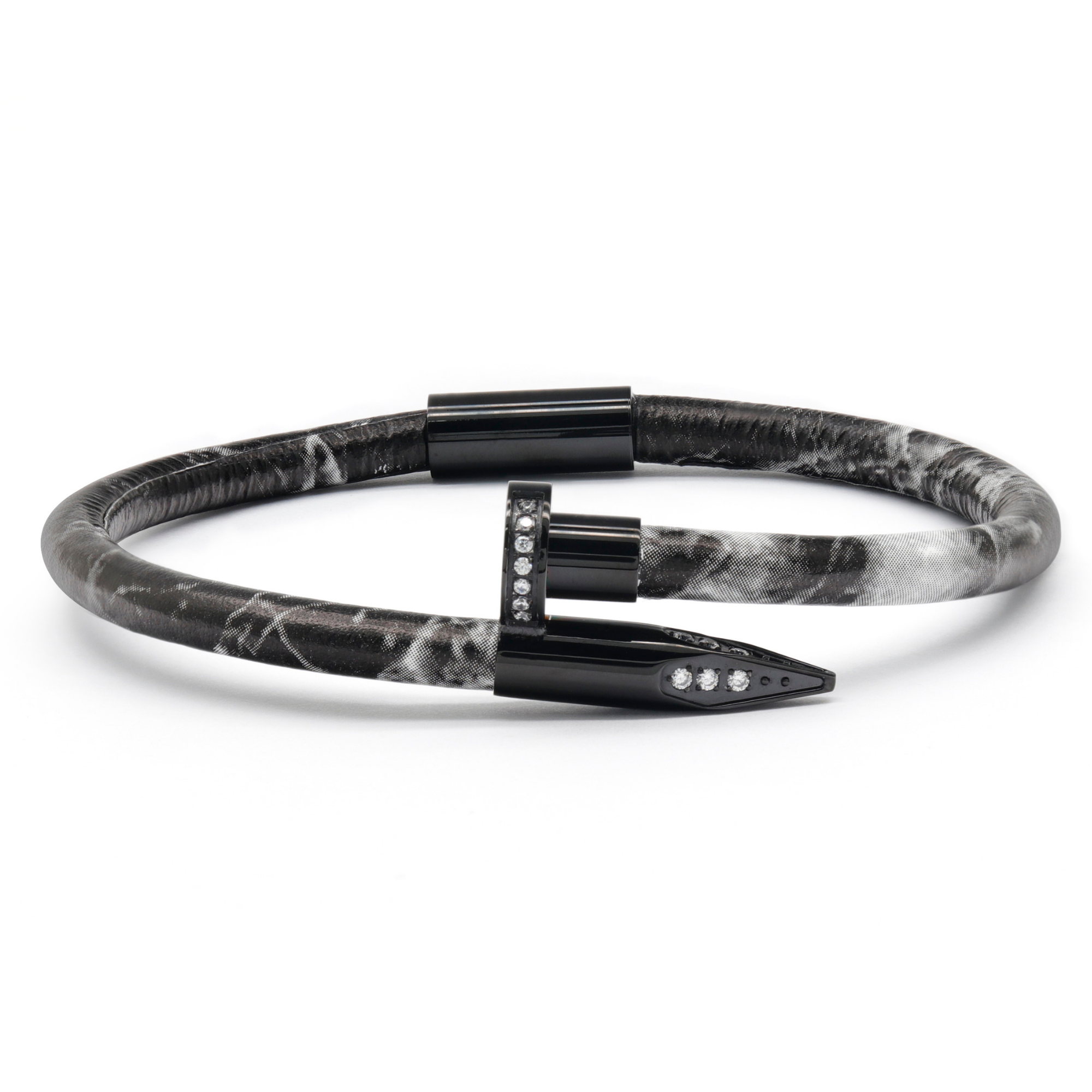 The Flat Heat Single Leather Bracelet – Sterling Silver Hook Closure /