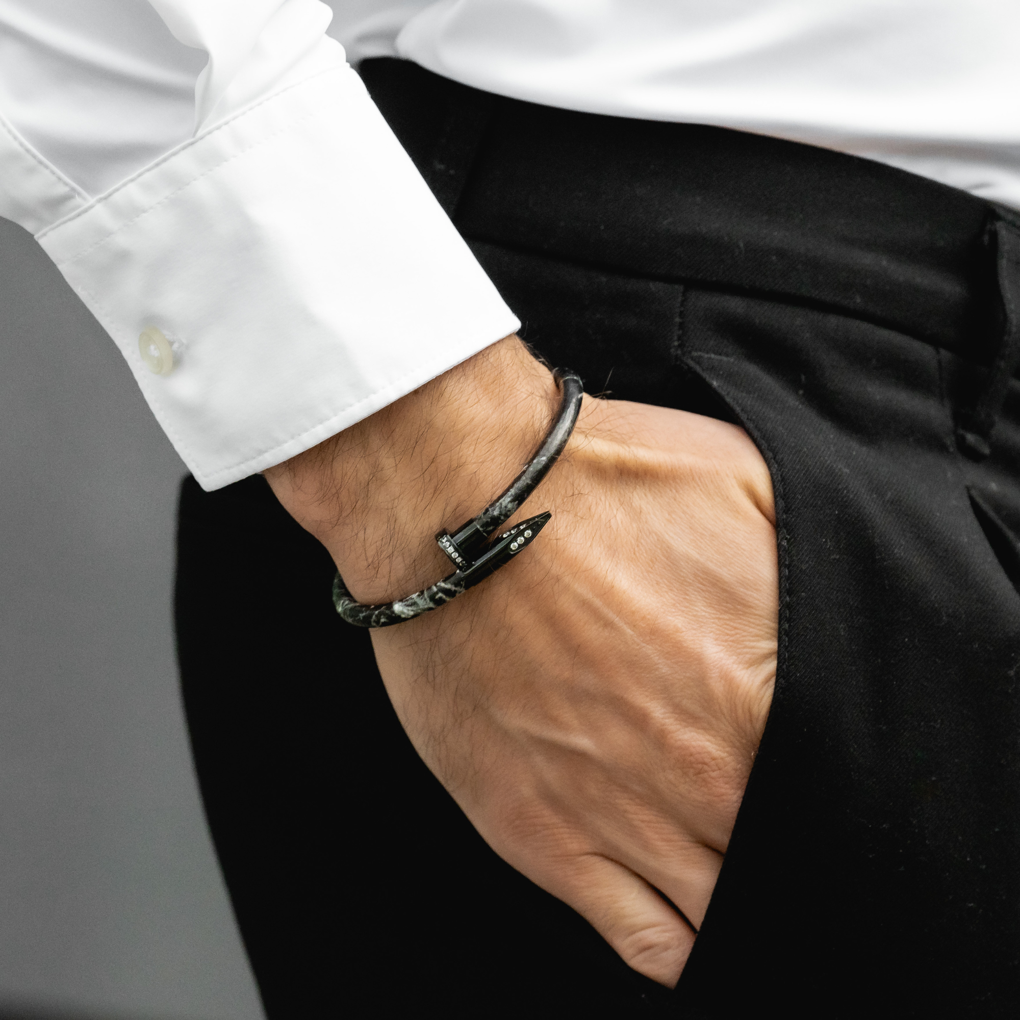 Black Leather Braided Bracelet Mens Adjustable Sterling Silver Wristband  for Men | eBay