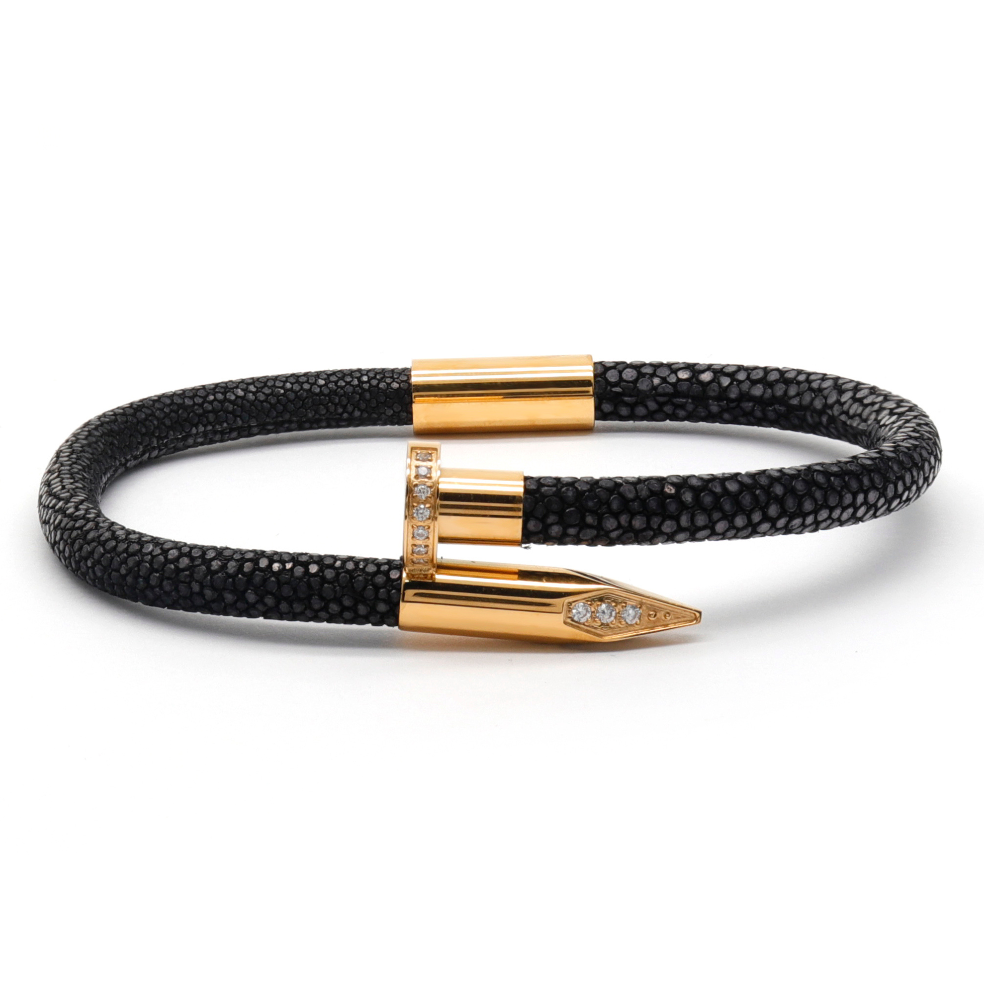Twisted bracelet as a nail | Black | Kalybre Men's Online Clothing Store