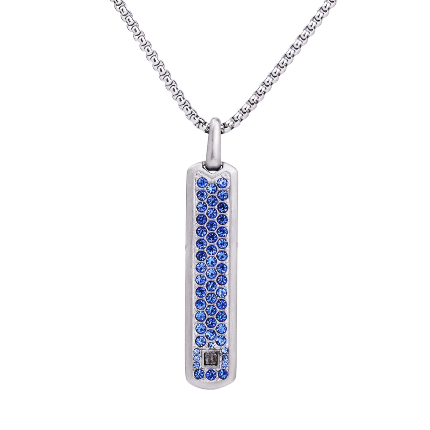 Collier en argent avec pendentif en zircon bleu