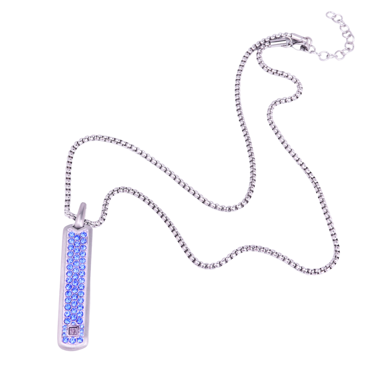 Collier en argent avec pendentif en zircon bleu