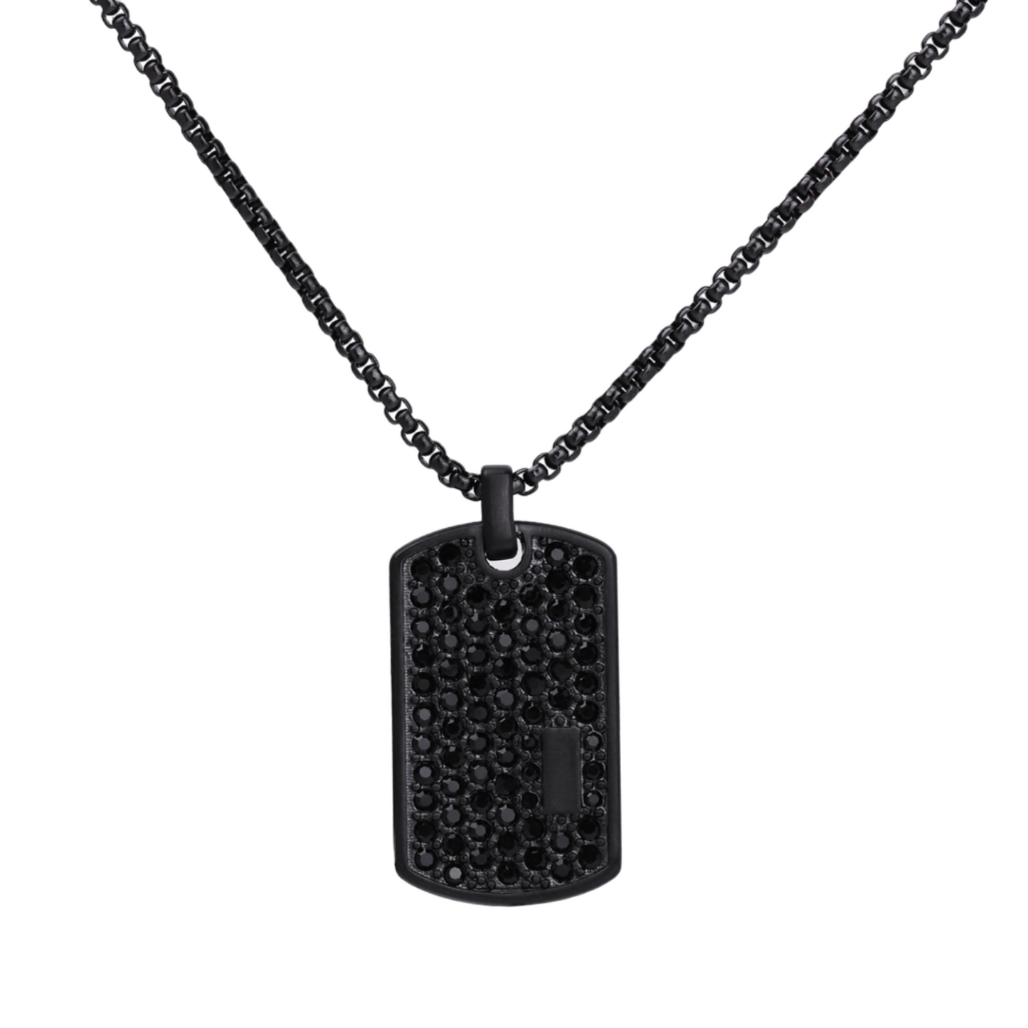 Collana Nera con Pendente in Zirconi Neri