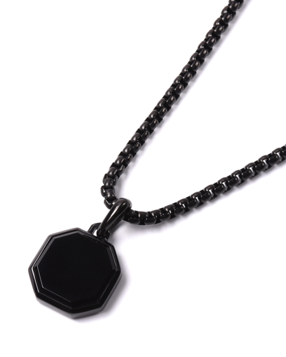 Zwarte ketting met zwarte zirkoonhanger