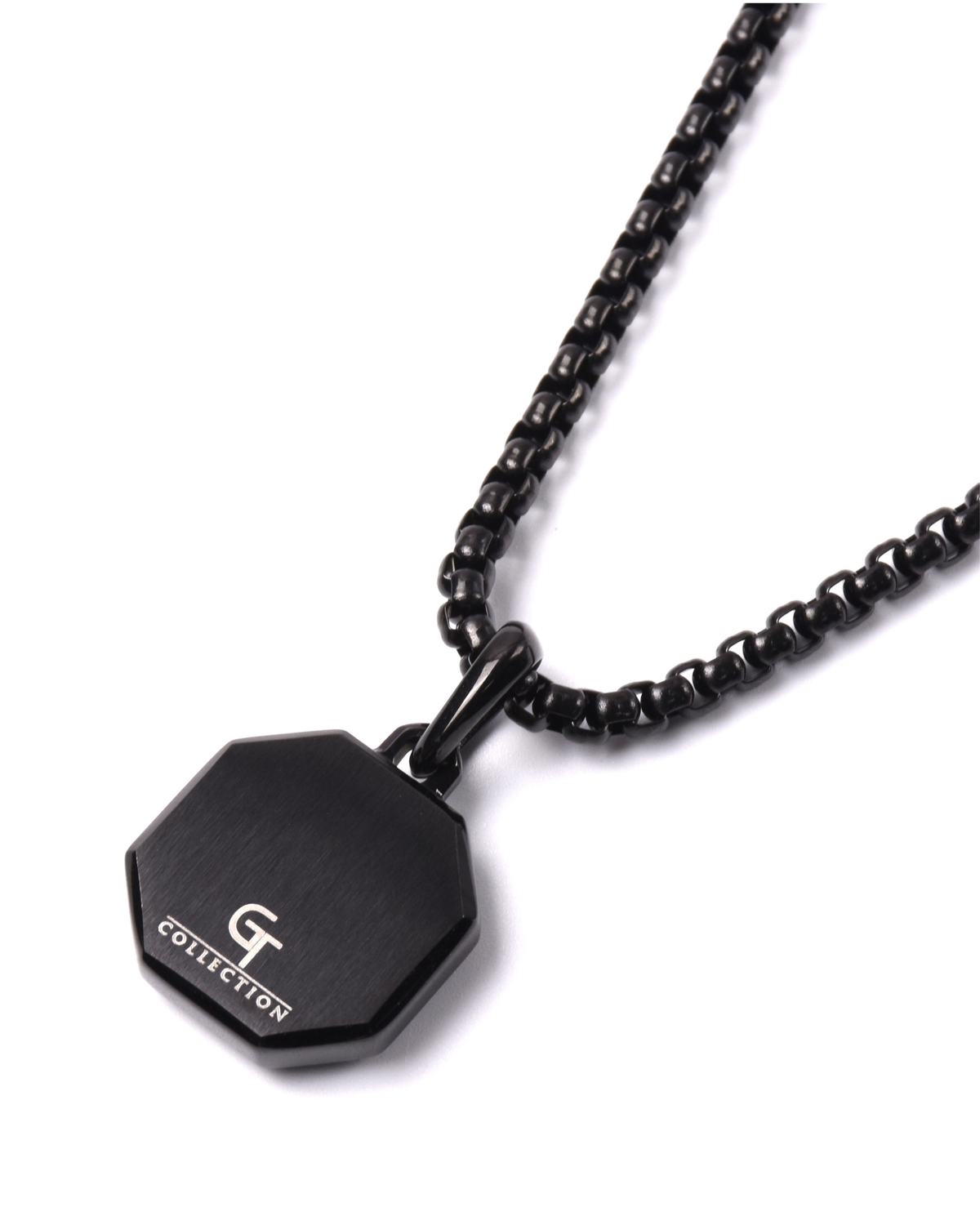 Zwarte ketting met zwarte zirkoonhanger