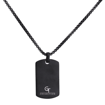 Black Necklace with Black Zircon Pendant