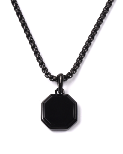 Zwarte ketting met zwarte zirkoonhanger