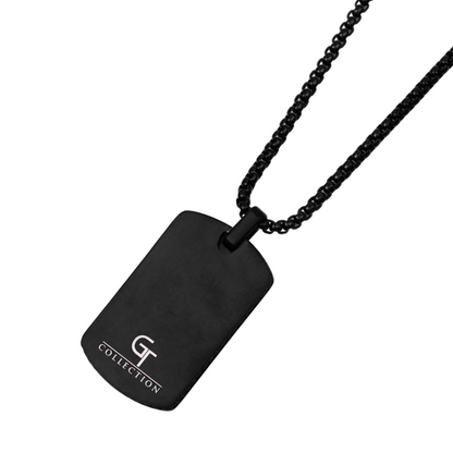 Collier Noir avec Pendentif Zircon Noir