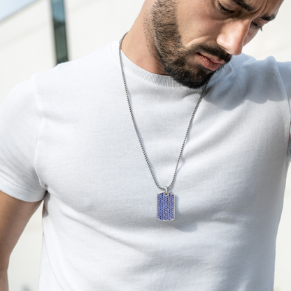 Collar de Plata con Colgante de Circonitas Azules