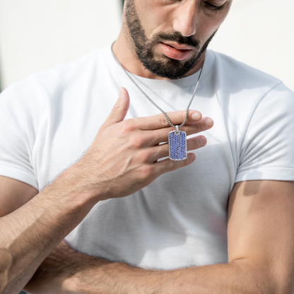 Collar de Plata con Colgante de Circonitas Azules