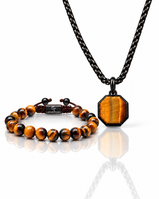 Tiger Eye Bracelet & Necklace Set
