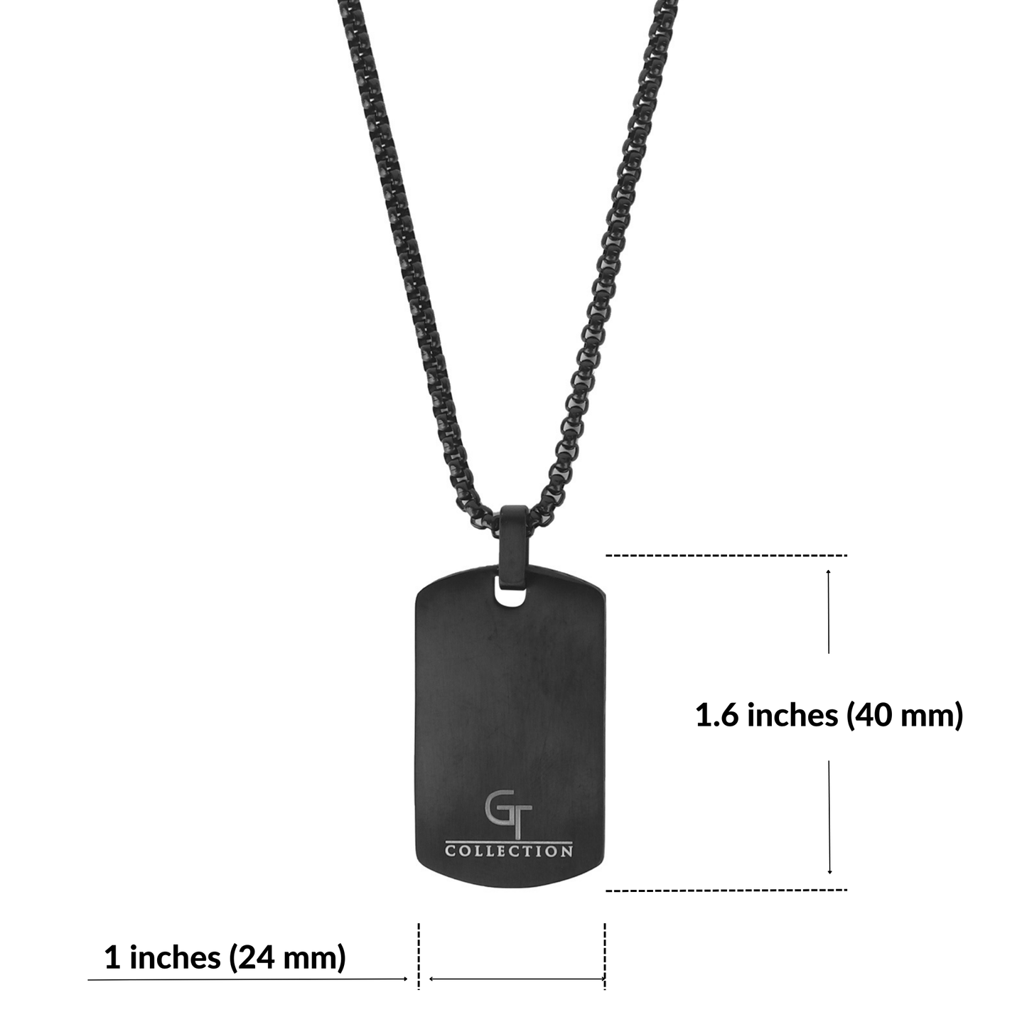 Black Necklace with Black Zircon Pendant