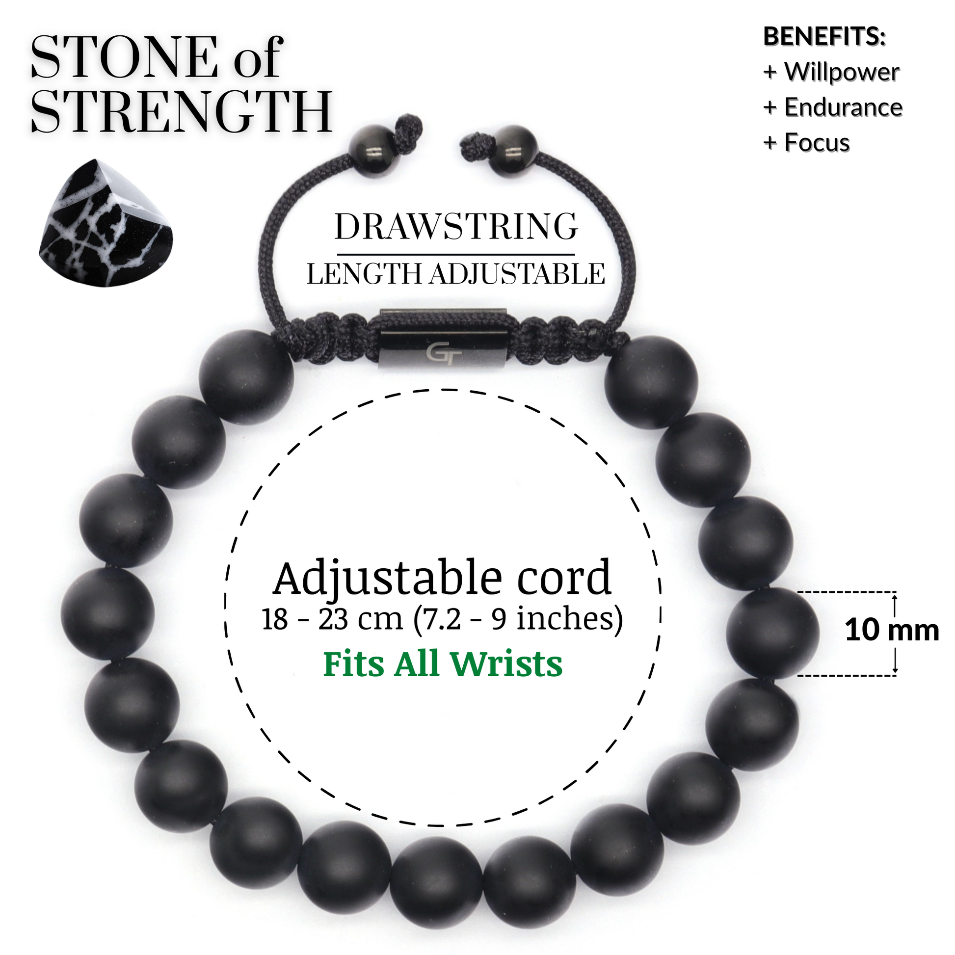 Bracelet Homme Forge & Foundry Pindar - Onyx Noir Facetté 8mm & Perle Acier Inoxydable 316L - Bijou Fait Main