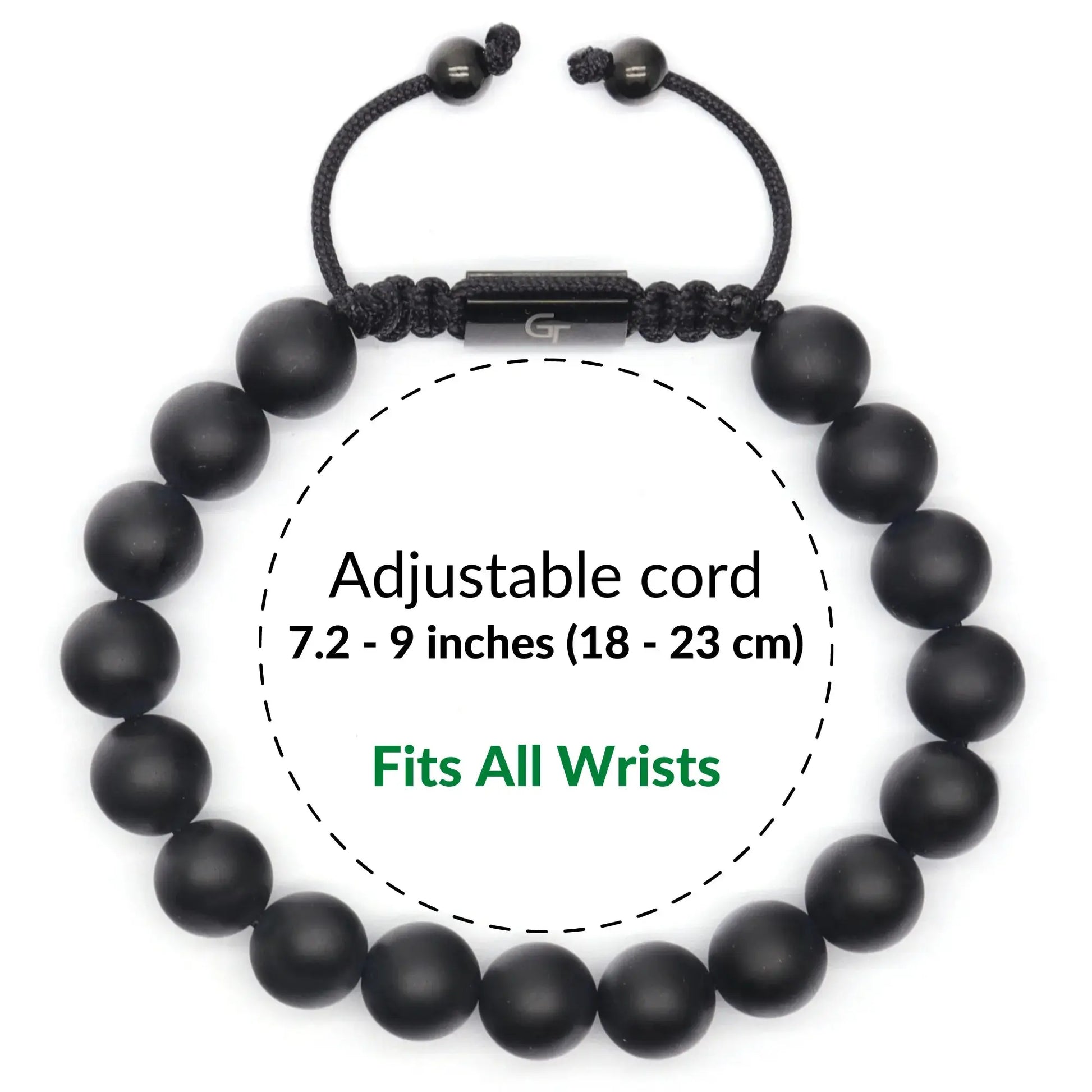2 PIECE SET - BLACK ONYX Single Bead & Double Bead Bracelet GT collection