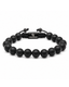 Single-row black bead bracelet with clasp and small toggle charm