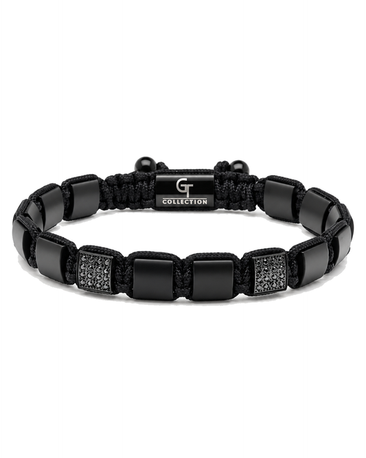 Black Onyx Flat Bead Bracelet