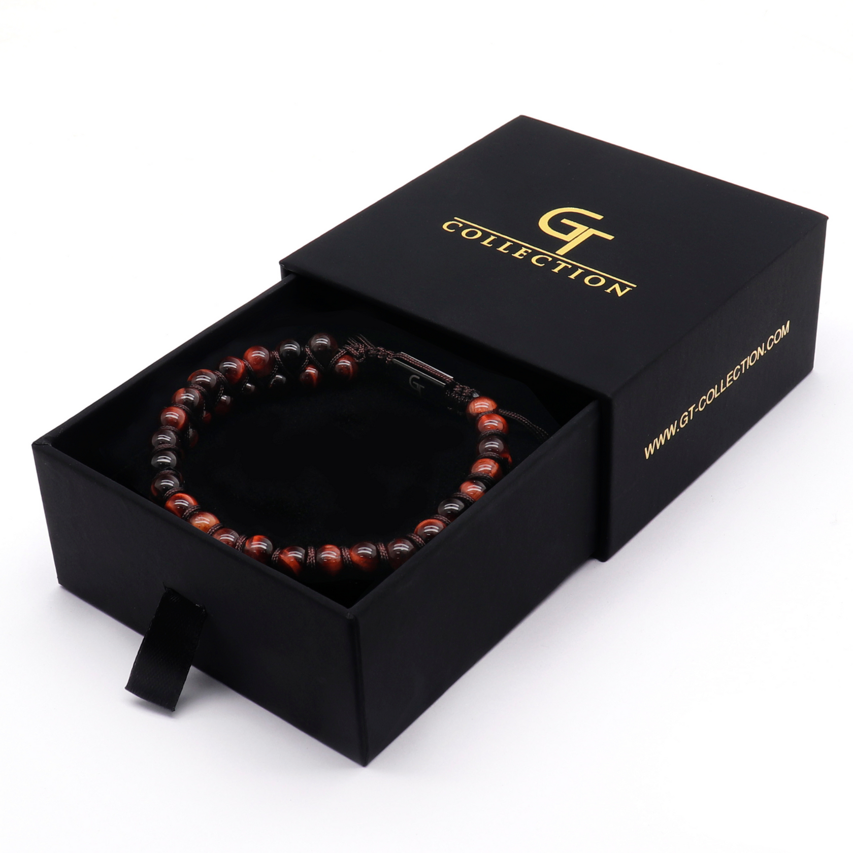 RED TIGER'S EYE MELANGE BEADED BRACELET main image 0