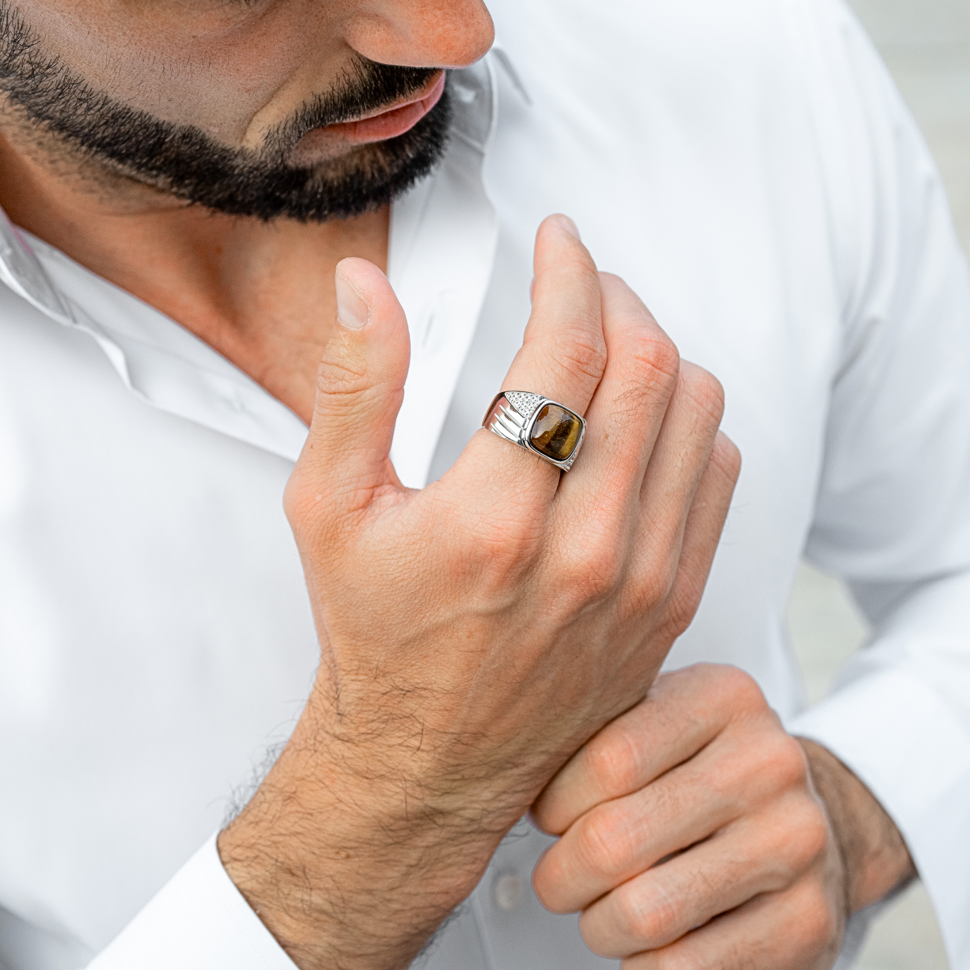 Tiger Eye 925 Sterling Silver Ring Secondary image