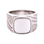 Sterling silver ring with white Howlite square bezel and sparkling pave side detail