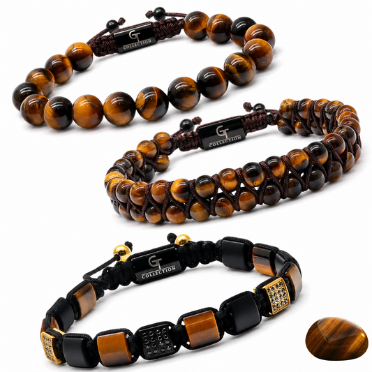 ENSEMBLE DE 3 BRACELETS ŒIL DE TIGRE - L'Ensemble Confiance