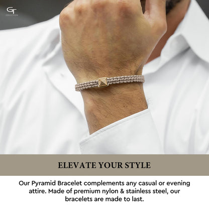 Men's Rose Gold Pyramid Bracelet with Zircon