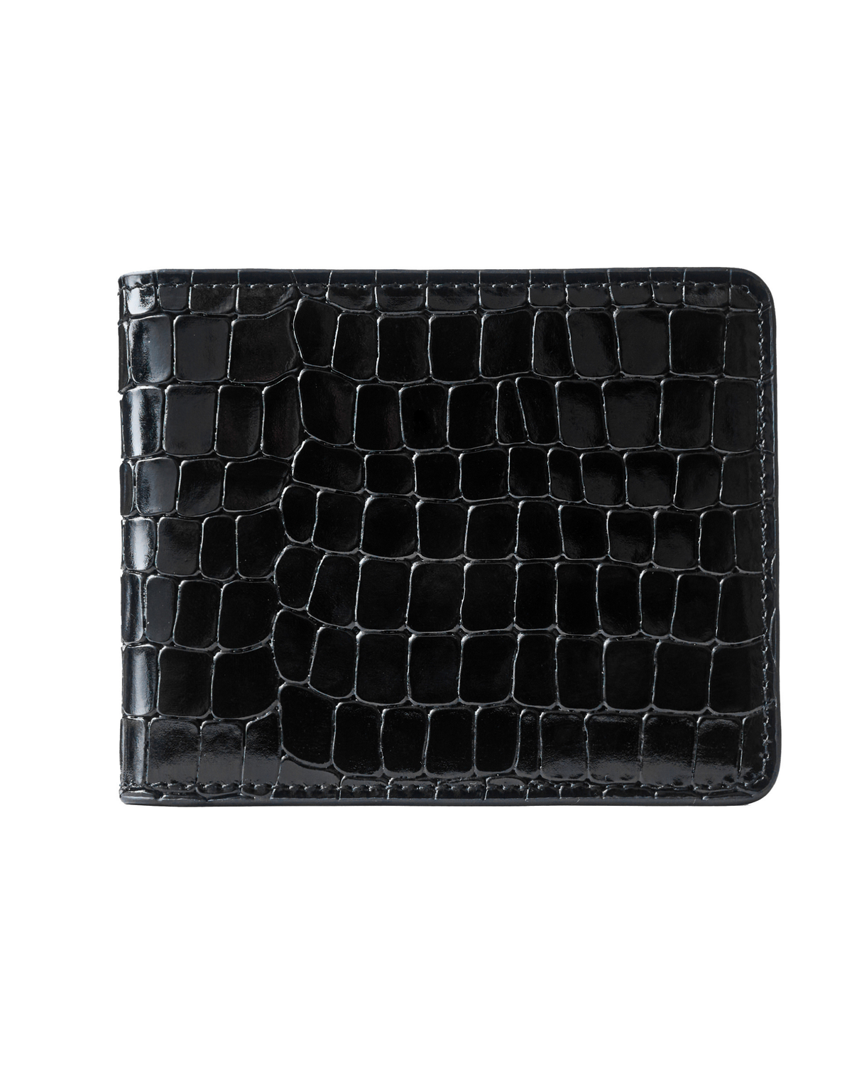 Black Croc-Embossed Leather Wallet