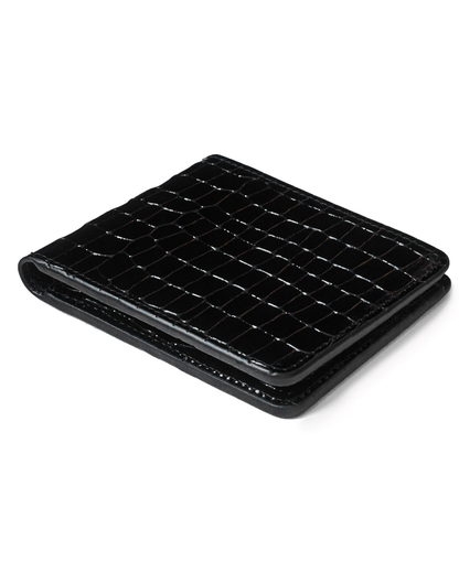 Black Croc-Embossed Leather Wallet