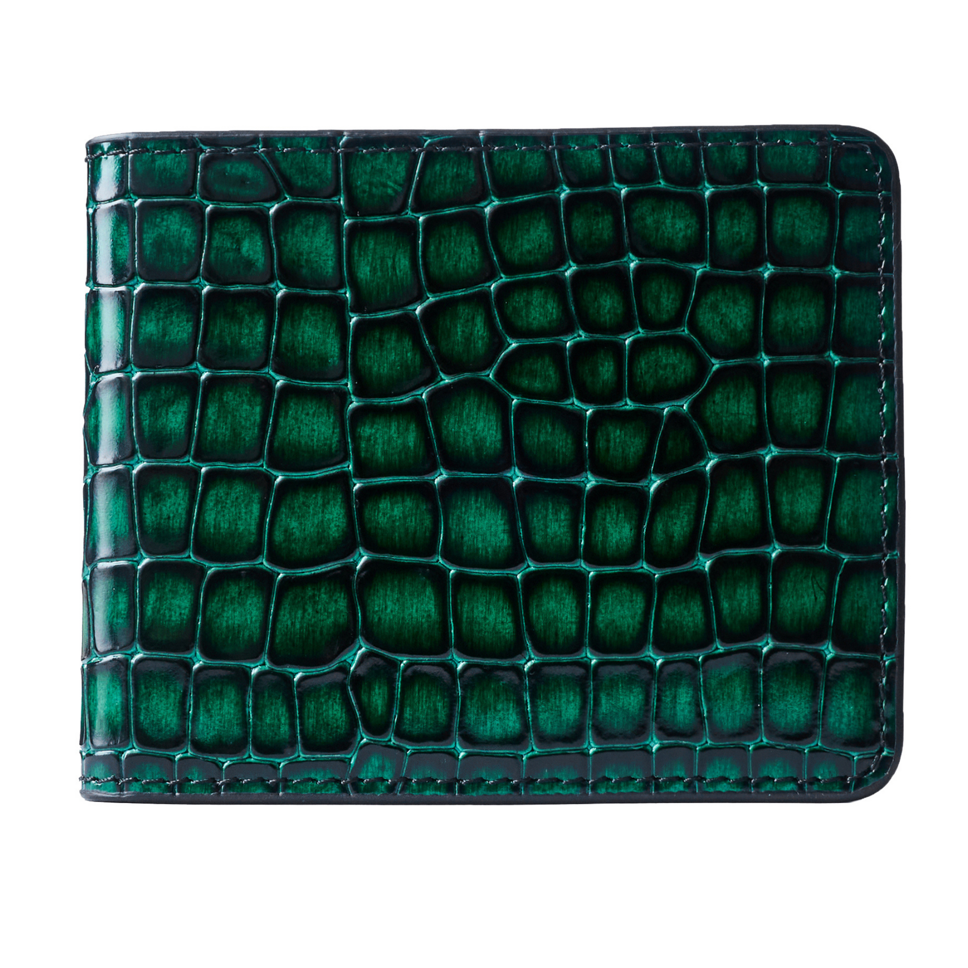Men's Croc-Print Wallet Green Genuine Leather – GT collection