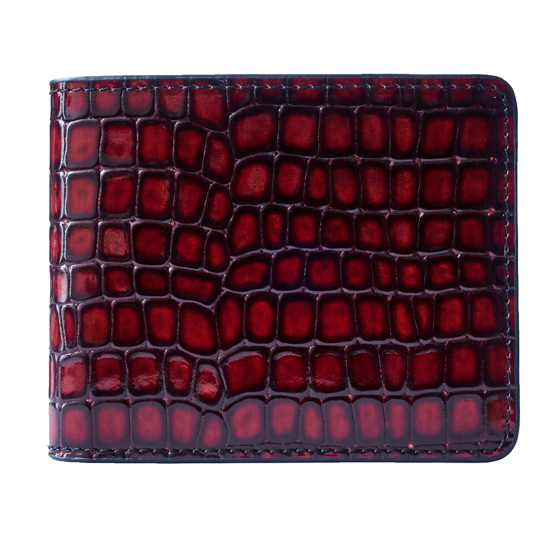 Men's Croc-Print Wallet - Red Genuine Leather – GT collection