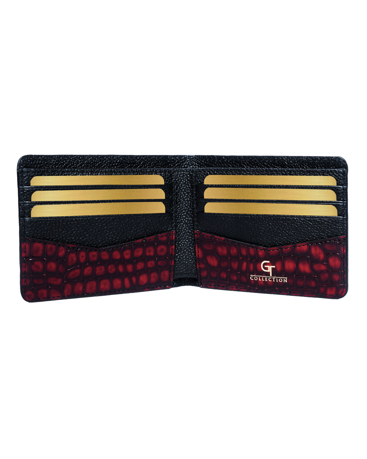 Red Croc-Embossed Leather Wallet