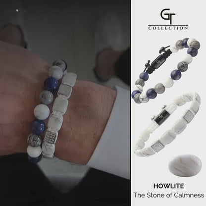 ENSEMBLE DE 2 BRACELETS - HOWLITE ET SODALITE - L'ENSEMBLE SÉRÉNITÉ