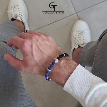 Men's AMERICAN EAGLE Bracelet with LAPIS, ONYX Stone