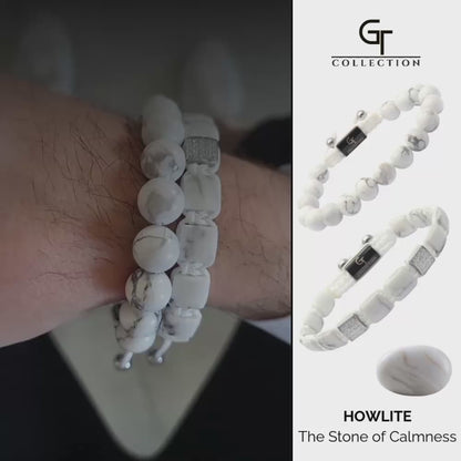 2 PIECE SET - HOWLITE Bracelets - The Calmness Set