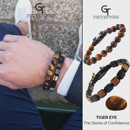 2-TEILIGES SET – TIGERAUGE-Armbänder – Das Selbstvertrauen-Set