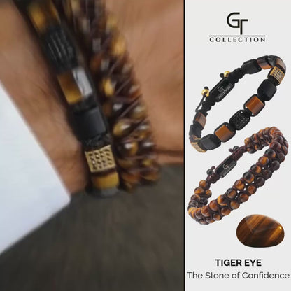 2 PIECE SET - TIGER EYE Bracelets - The Confidence Set