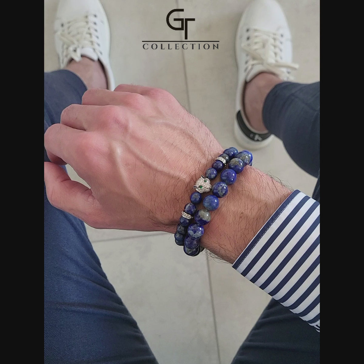 Lapis Lazuli Leopard Bracelet
