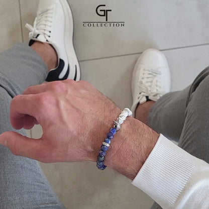 Men's AMERICAN EAGLE Bracelet with LAPIS, HOWLITE Stone