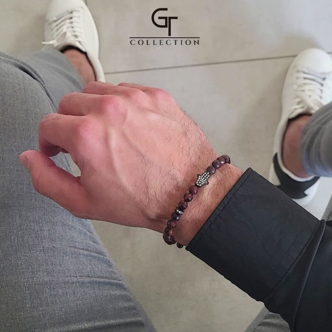 Red Tiger Eye Hamsa Hand Bracelet