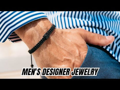 Pulsera de hombre pirámide negra con diamante de circonitas