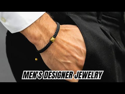 Men's Golden Pyramid Bracelet with Zircon Diamond