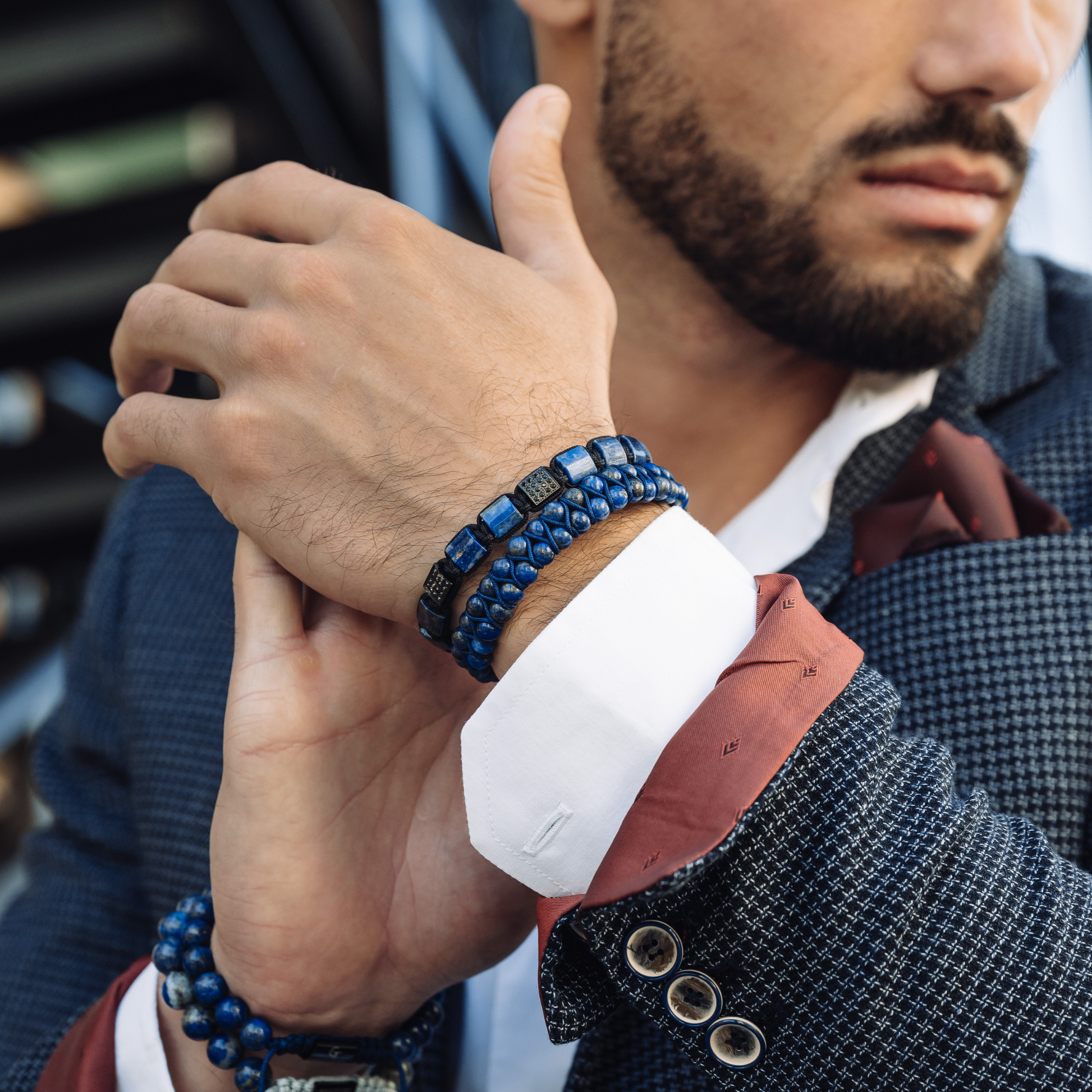 Mens lapis deals bracelet