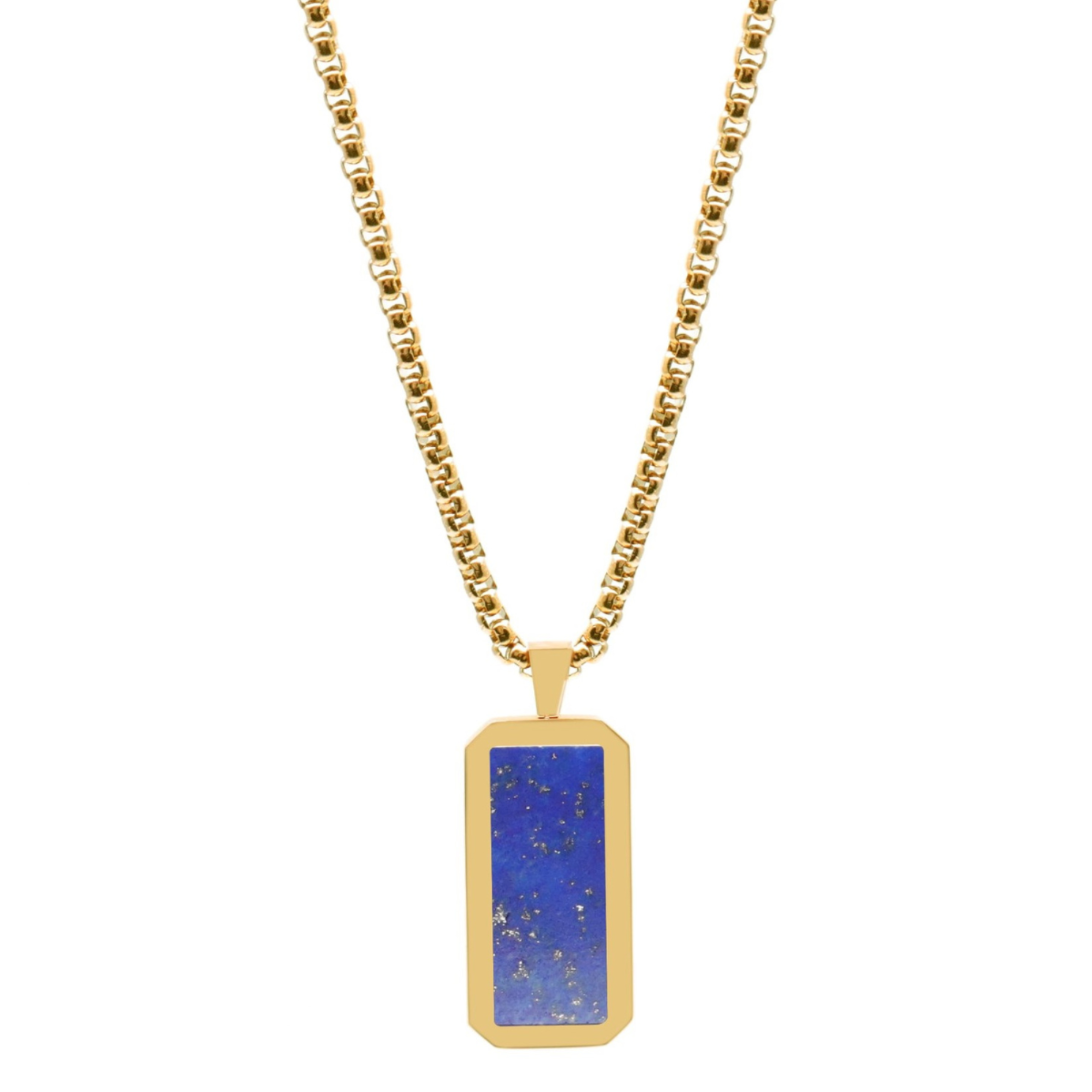 Buy 18K Gold Necklace Lapis Lazuli Stone Pendant, Mens Necklace Royal Blue  Gold Pendant Mens Necklace Pendant by Twistedpendant Online in India - Etsy