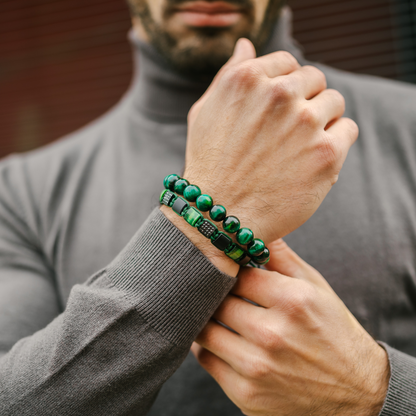 Green mens bracelet discount