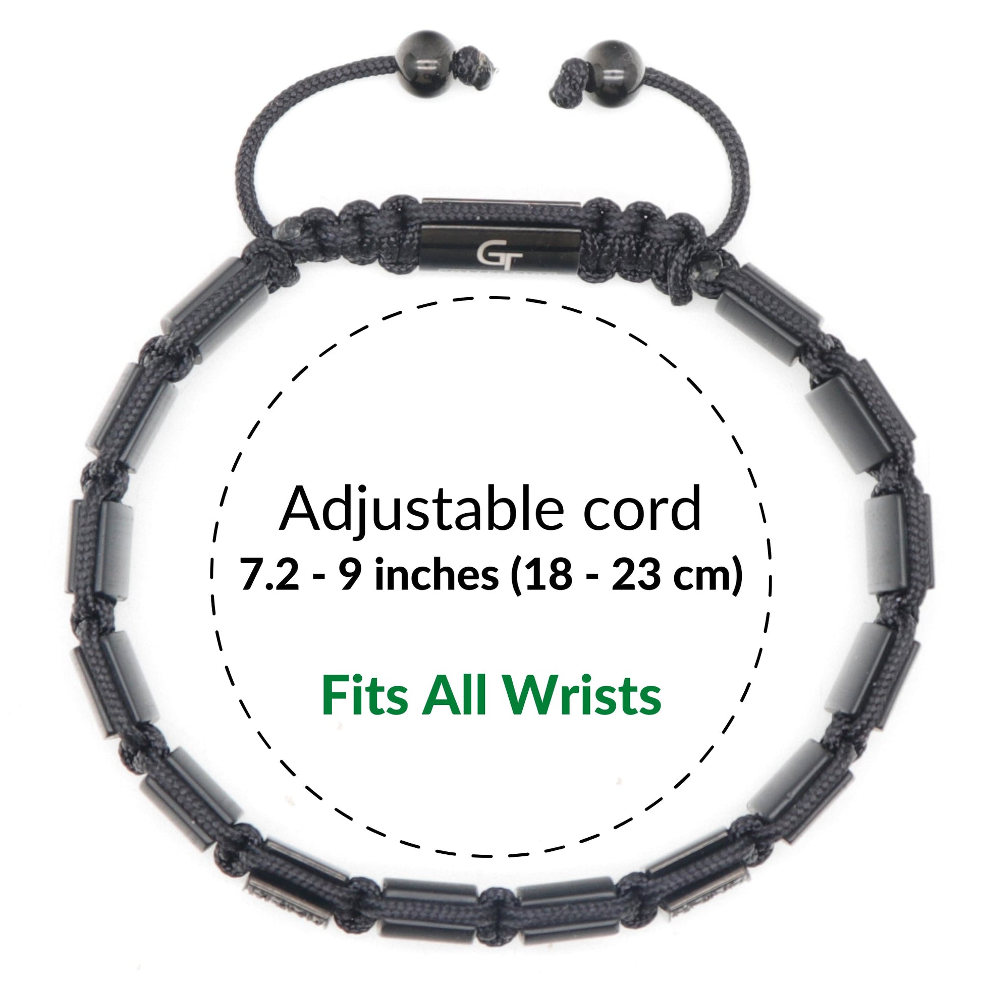 Bracelet - MATTE ONYX Flatbead Bracelet For Men - Black Stones & Black CZ Bead