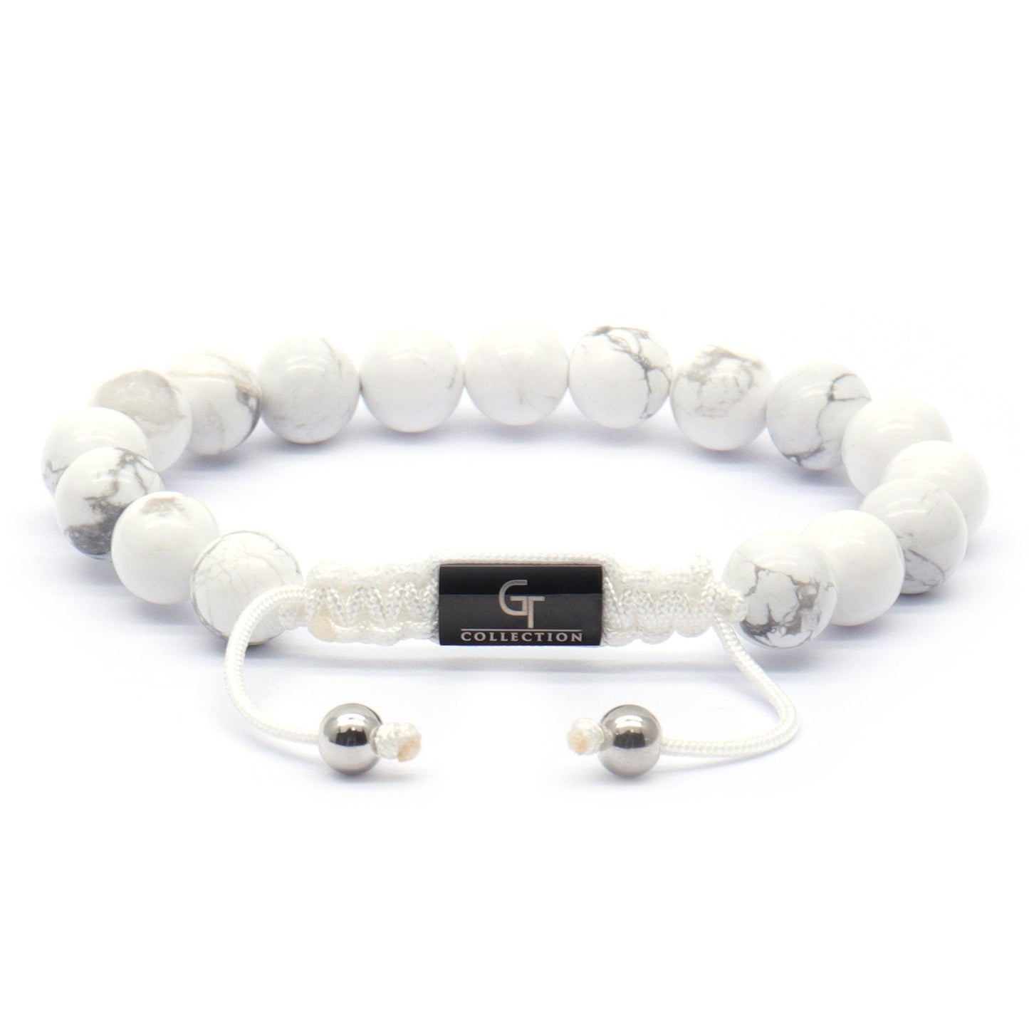 Bracelet - Men's HOWLITE Beaded Bracelet - White Gemstones