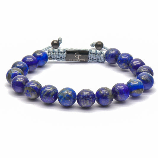 Bracelet - Men's LAPIS LAZULI Beaded Bracelet - Blue Gemstones