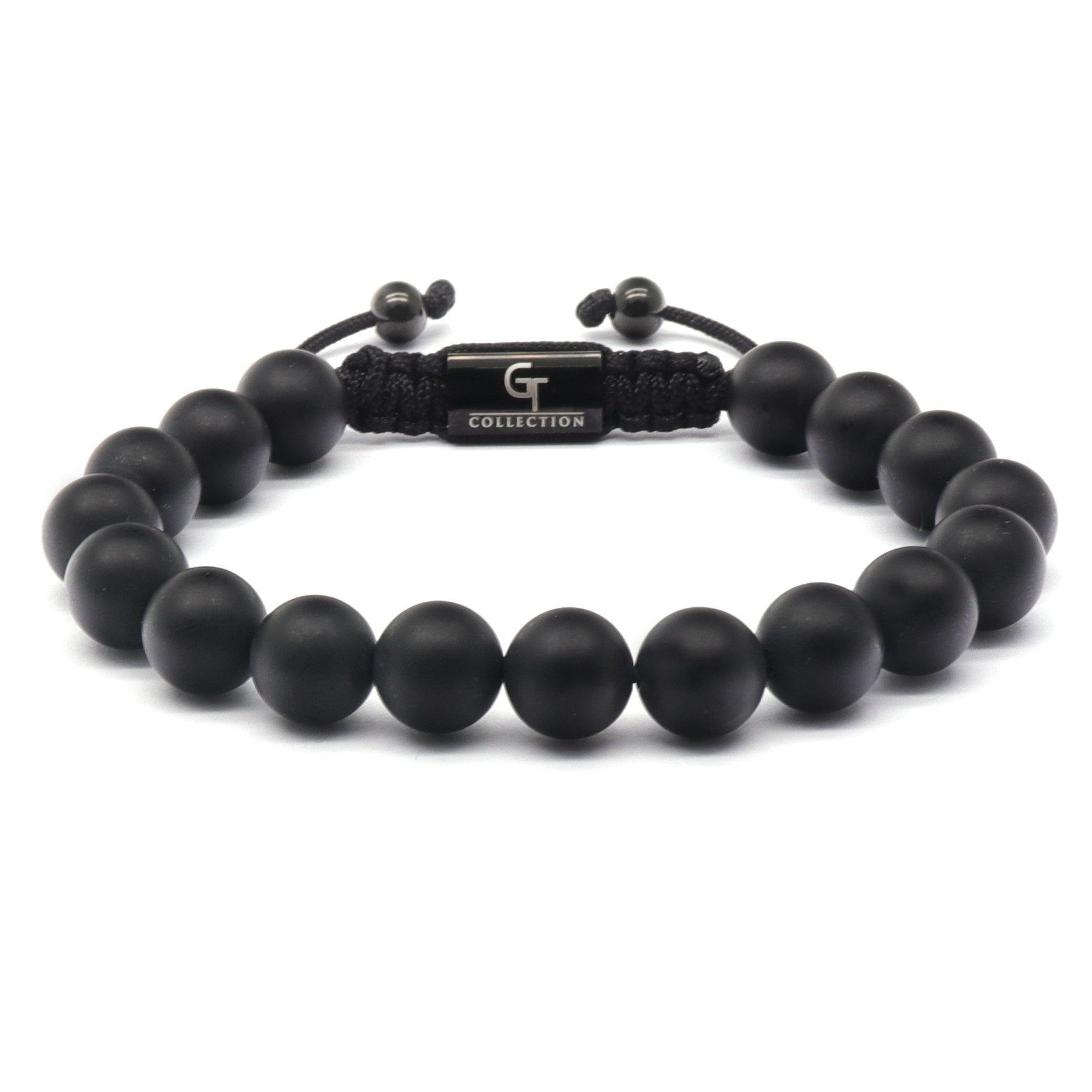 Black Onyx 12 mm Round Bead Bracelet - Bold Elegance