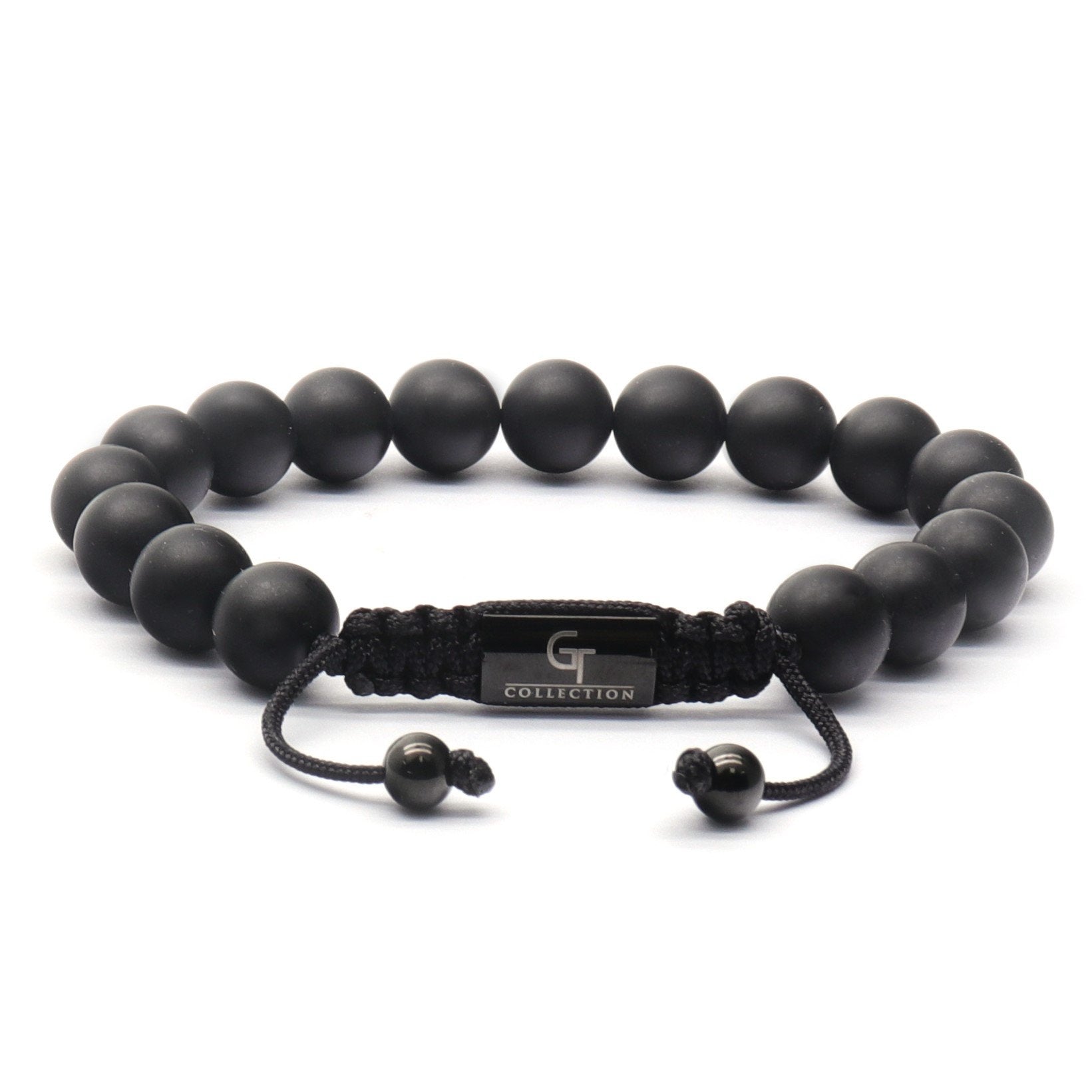 Bracelet - Men's MATTE ONYX Beaded Bracelet - Black Gemstones